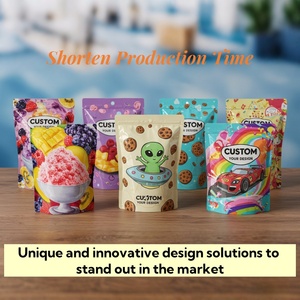 Custom Printed 3.5g Smell Proof Mylar <b>Bags</b>, Aluminum <b>Stand</b> up Ziplock Pouches for Food Packaging - Product Image 3
