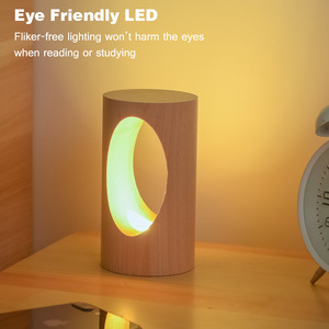 Luxury Cordless Desk Wooden Restaurant Touch Hotel Living Room Reading Decoration LED Table Lamp - Product Image 2