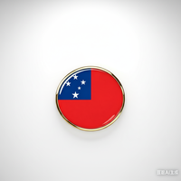 GREPAS GIFTS Épinglette drapeau de Samoa ronde de 1 pouce, épinglette patriotique mondiale pour chapeau