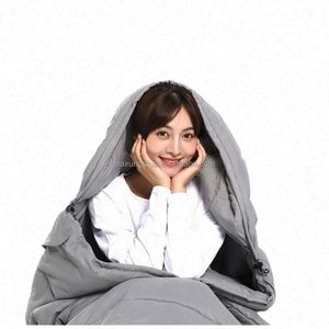<b>Single</b> Nylon Fabric Duck Filled Waterproof 3 Season Outdoor Envelope Sleeping Bag Includes <b>Quilt</b> Cushion Customized Color Adults - Product Image 2