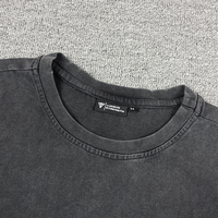 T-shirts en gros unisexes en coton doux, streetwear, manches courtes, vintage, 300 g/m², effet délavé à l'acide