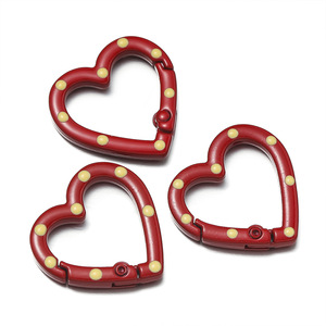 Pd634 đầy màu sắc kim loại trái tim hình bầu dục Vòng mùa xuân Clasp Carabiner <span class=keywords><strong>Keychain</strong></span> Dog chuỗi tự làm đồ trang sức khóa nối UV Hợp kim kẽm - Product Image 1