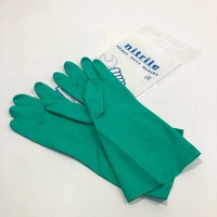 Vente en gros 15Mil Vert Latex Flock Doublé Ménage Imperméable Épais Long Ménage Gants En Nitrile