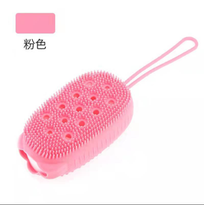 Nouveau <span class=keywords><strong>sac</strong></span> à savon exfoliant en silicone pour bain moussant, brosse de massage double face pour le bain - Product Image 3
