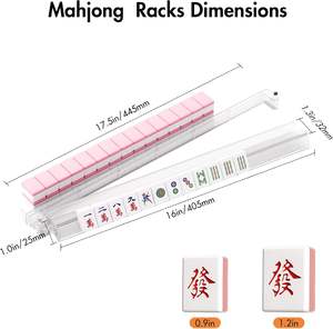 Règle de Mesure et de Tri des Tuiles de Mahjong en Acrylique avec Embout Métallique Portable de 18,5 Pouces pour Table de Mahjong, Casino, Jeux de <span class=keywords><strong>Poker</strong></span> et Divertissement - Product Image 2