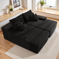 Idées d'affaires à faible investissement : Canapé-lit nuage en tissu compressé format Queen pour salon – Stock basé aux États-Unis