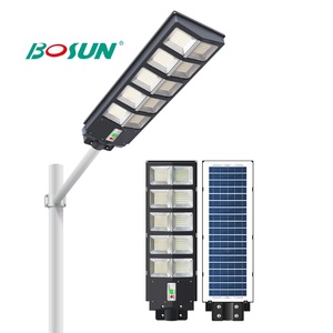 Bosun 1000W lampadaires solaires IP65 étanche 3000K ~ 6000K extérieur LED lumière solaire de jardin crépuscule à l'aube pour parking cour - Product Image 3