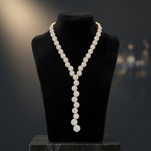 Luxury 18K <b>Solid</b> Gold Diamond Pendant <b>Necklace</b> Round Brilliant Cut Women's Wedding Jewelry - Product Image 3