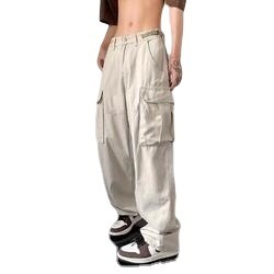 2024 pantaloni da uomo a sei tasche da esterno pantaloni larghi in Nylon Hip Hop e <span class=keywords><strong>Beige</strong></span> pantaloni <span class=keywords><strong>Cargo</strong></span> Unisex da uomo - Product Image 5