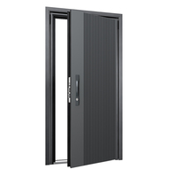 Porte d'entrée double Skyland en alliage d'aluminium de style français avec isolation thermique et pivot en fer forgé pour entrée de villa