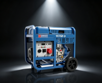 Yuchai 7kW Einphasiger/Dreiphasiger Tragbarer Dieselgenerator mit Elektrostart, Offener Rahmen, 230V 200A YC7GF-3, Geräuscharmer Typ, 1800 U/min, ATS