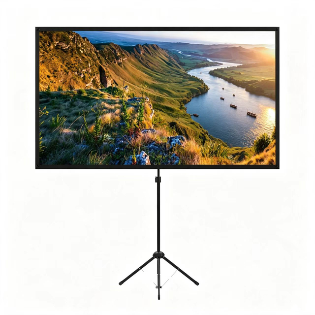 Projector Portable Tripod Screen with 72inch ,MAX 150inch , PVC White Screen Support Manual Wall Hanger Screen