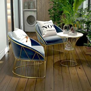Nordic iron art golden living room round sofa storage coffee table