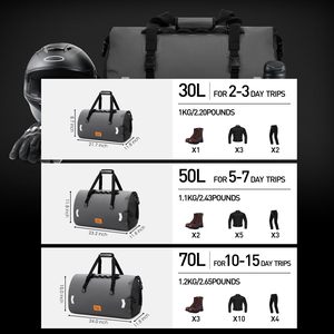 Sac à dos de moto pliable à grande capacité, échantillon gratuit, pour le cyclisme et la randonnée en plein air, poche zippée, camping - Product Image 5