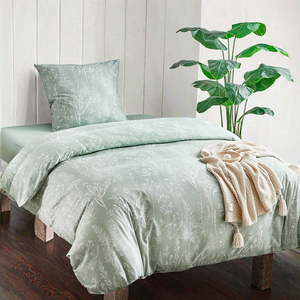 Ensemble de <span class=keywords><strong>housse</strong></span> de couette Tokokimo 155x220 2 pièces en microfibre 1x <span class=keywords><strong>housse</strong></span> de couette + 1 taie d'oreiller <span class=keywords><strong>80x80</strong></span> fermeture éclair Motif floral Branches Sauge - Product Image 5