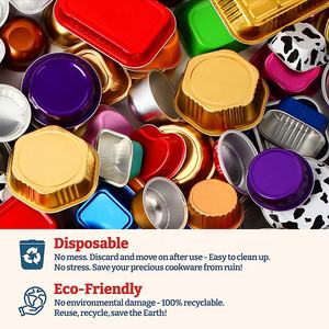 ABL PACK Récipient en papier d'aluminium jetable personnalisé 60ML 2oz Dessert <span class=keywords><strong>tarte</strong></span> tasse de cuisson casserole plateau alimentaire avec <span class=keywords><strong>couvercle</strong></span> - Product Image 2