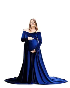 Nuovi eleganti abiti premaman abito lungo fotografia gravidanza abito premaman per donne incinte puntelli servizio fotografico