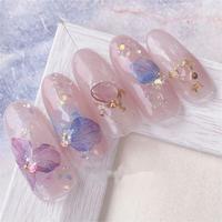 Purple Collection Daily Life Nails Perle Et Diamant Décorer Faux Ongles Ongles Ronds Courts