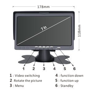 Quality <strong>Supplier</strong> 12-24v Universal High Brightness 7 Inch Led Car <strong>Monitor</strong> with 2ch <strong>Tft</strong> Color - Product Image 2