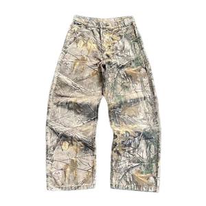 Vente directe usine transfrontalière Nouveauté 2025 Jean droit camouflage délavé vintage style rétro streetwear décontracté polyvalent pour le travail - Product Image 3