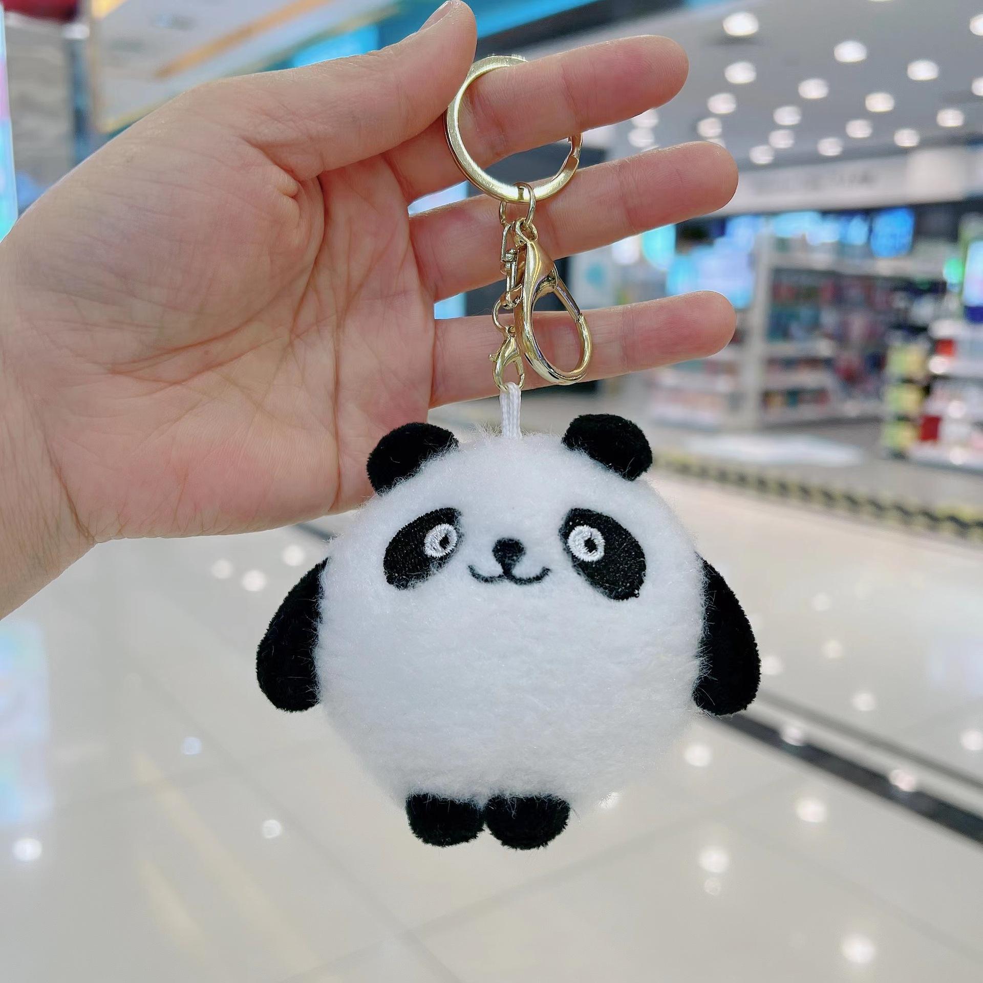 Chubby panda with big eyes + gold buckle - tall 8cm