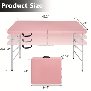 Mesa de Comedor Plegable Portátil Moderna de 4/6/8 Pies, Muebles de Exterior Ligeros de Hierro, Material Plástico Apilable Resistente al Agua - Product Image 5