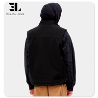 Gilet de travail en toile de canard épaisse personnalisé LARSUR pour hommes, doublé en sherpa, gilet cargo sans manches, veste gilet streetwear, hiver