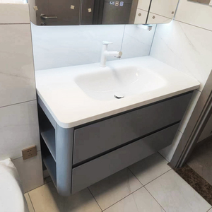 Lavabo mural simple ou double pour <span class=keywords><strong>salle</strong></span> <span class=keywords><strong>de</strong></span> <span class=keywords><strong>bain</strong></span> avec comptoir intégré - Product Image 1
