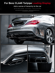 Embouts d'échappement SYPES pour Mercedes Benz W176 W177 A180 A200 A260 up <span class=keywords><strong>A45</strong></span> CLA45 GLA45 304 Acier inoxydable Double embout carré de silencieux - Product Image 3