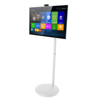 Meilleur prix TV mobile 24 27 32 pouces écran enroulable intelligent Portable mobile rechargeable Lcd Smart Board avec caméra et roues