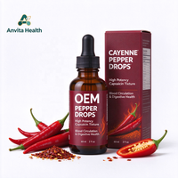 Complément Liquide Herbal à Base d'Extrait de Cayenne en Gouttes, Marque Privée OEM, pour le Métabolisme, la Circulation et le Soutien du Flux Sanguin (Teinture)