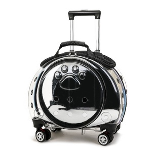 Sac de <span class=keywords><strong>transport</strong></span> et sac à dos pour animaux de compagnie d'extérieur, 4 roues, design rigide transparent, pour petits chiens et chats, capsule spatiale portable, transporteur aérien - Product Image 5
