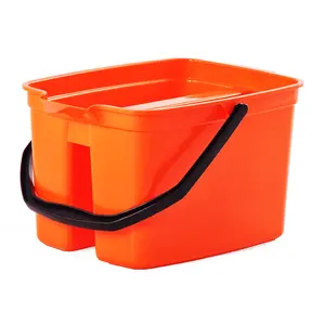 O-Reiniging Dikke Plastic Dubbele Gereedschapsreinigingsemmer Met Tuit En Handvat, Hotel Schoonmaak Emmer Tool Organizer Draagtas Caddy