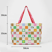 Sac de courses RPET personnalisé avec motif lettres, certifié GRS, pliable, en tissu tissé RPET, sacs de plage, vente en gros, sacs écologiques