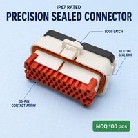 Connecteur de faisceau de câbles étanche automobile Lanshuo 776164-2 IP67 250V femelle 35 broches avec coque PBT GF, pas de 4,0 mm, 17A