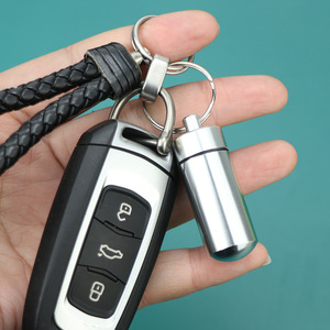 Aluminum Alloy <b>Pill</b> Storage <b>Case</b> Compact Portable Keychain Mini Bottle <b>For</b> Medication Carrying - Product Image 2