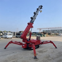 Mini-grue araignée certifiée CE, grue de toit portable, déplacement sur chenilles, télécommande sans fil
