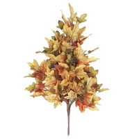 Grosir karangan bunga musim gugur buatan, dekorasi rumah taman karangan bunga daun Maple buatan untuk dekorasi Thanksgiving musim gugur