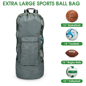 Sac à dos à cordon de serrage pour le rangement de l'équipement de football, poche zippée, étanche, 2-3 compartiments, sac de sport portable en polyester pour - Product Image 4