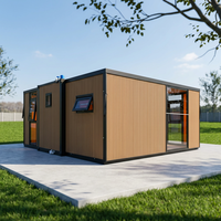 Casa Contenedor de Vidrio de Doble Ala, Expandible, Precio de Fábrica, Dormitorios, Villa Prefabricada, Espacio Auxiliar para Patio Trasero