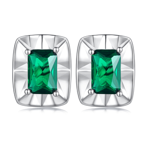 <span class=keywords><strong>Bamoer</strong></span> fábrica 925 plata esterlina brillante cuadrado Stud pendientes verde circón pendientes Unisex joyería fina para mujeres BSE803 - Product Image 1