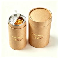 Tube en papier kraft hermétique de qualité alimentaire personnalisé pour pilules, capsules, suppléments vitaminiques, emballage cylindrique avec extrémités faciles à ouvrir