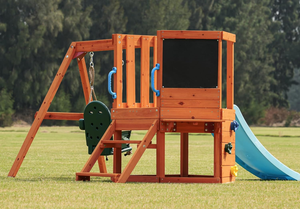 Juegos de columpio para niños pequeños 5 en 1, casa de juegos para niños pequeños al aire libre con mesa de columpio para bebés, pizarra, tobogán para niños, pared de escalada en <span class=keywords><strong>roca</strong></span> - Product Image 5