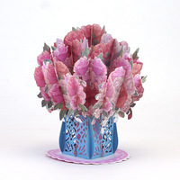 En stock – Vente en gros – Carte pop-up 3D pliable en forme de bouquet de roses pour la Saint-Valentin, les anniversaires et les cadeaux – Stock en vrac
