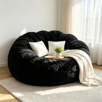 Fauteuil pouf géant moderne et moelleux, canapé lounge en peluche douce effet nuage, housse amovible, grand pouf de sol confortable pour le salon