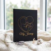 Journal de grossesse personnalisable de haute qualité, écologique, avec couverture rigide, reliure parfaite, pelliculage et impression de logo