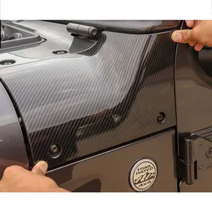 Kohle faser Auto Motorhaube Ecke schützen Abdeckung Verkleidungen für Jeep Wrangler JL 2018 2019 2020 2021 2022 2023 Dekoration Kit Teil