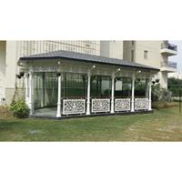 Pergola en fonte noire et or pour jardin, pavillon décoratif extérieur, taille personnalisée, élégante décoration extérieure