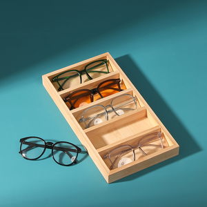 5-Khe Cắm Tre Gỗ Kính Mắt Kính Kính Mát Hộp Lưu Trữ Trường Hợp Khay Hiển Thị Tổ Chức Hộp Chủ Như Nhà Văn Phòng Trang Trí Nội Thất - Product Image 5