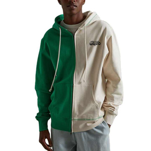 <span class=keywords><strong>Color</strong></span> Block Zip up Fabricante Venta al por mayor Custom <span class=keywords><strong>Two</strong></span> Tone Golf Hoodie para hombres Blank French Terry Plain Men's Hoodies a granel - Product Image 1